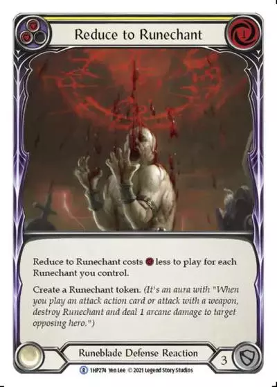 Reduce to Runechant YELLOW 1HP274 - History Pack 1 - Flesh and blood card