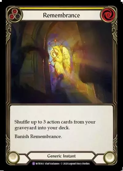 Remembrance YELLOW U-WTR163-RF - Welcome to Rathe - Unlimited - Flesh and blood card