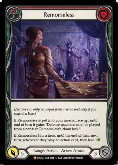 Remorseless RED CRU123 - Crucible of War - Flesh and blood card