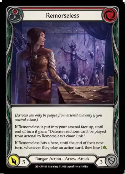 Remorseless RED U-CRU123-RF - Crucible of War - Unlimited - Flesh and blood card