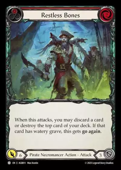 Restless Bones RED AGB011 - Armory Deck - Gravy Bones - Flesh and blood card