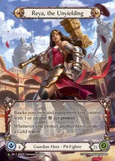Reya, the Unyielding JDG070-MV - Judge Pack - Season 10 - Flesh and blood card