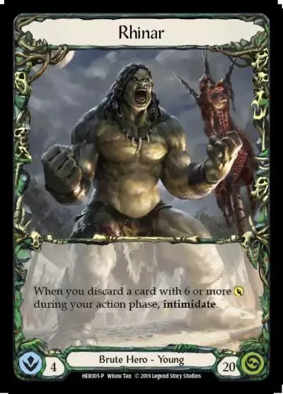 Rhinar HER005-RF - Premier Organized Play - Welcome to Rathe - Flesh and blood card