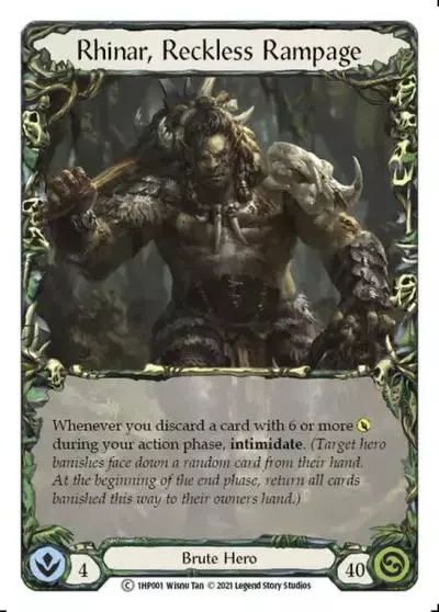 Rhinar, Reckless Rampage 1HP001 - History Pack 1 - Flesh and blood card