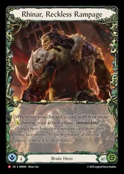 Rhinar, Reckless Rampage ARR001 - Armory Deck - Rhinar, Reckless Rampage - Flesh and blood card