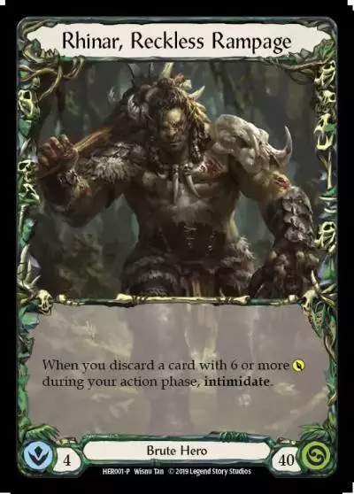 Rhinar, Reckless Rampage HER001-CF - Premier Organized Play - Welcome to Rathe - Flesh and blood card