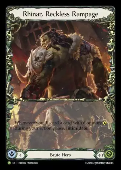 Rhinar, Reckless Rampage HER105-RF - Road to Nationals - 2024 - Flesh and blood card
