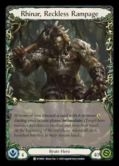 Rhinar, Reckless Rampage R-WTR001 - Welcome to Rathe - Unlimited Revised - Flesh and blood card