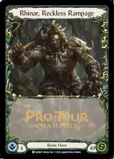 Rhinar, Reckless Rampage WIN001-CF - Pro Tour Champion Cards - Flesh and blood card