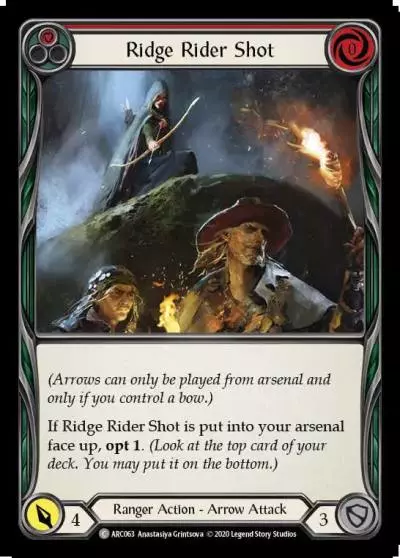 Ridge Rider Shot RED U-ARC063-RF - Arcane Rising - Unlimited - Flesh and blood card
