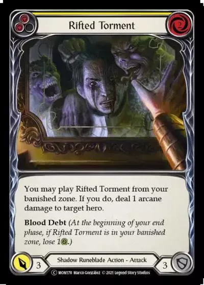 Rifted Torment YELLOW U-MON178-RF - Monarch - Unlimited - Flesh and blood card