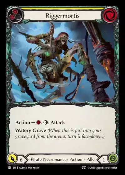 Riggermortis YELLOW AGB018-CC - Armory Deck - Gravy Bones - Flesh and blood card