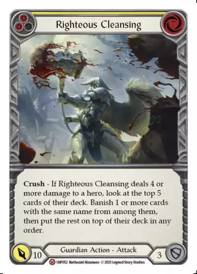 Righteous Cleansing YELLOW 1HP052 - History Pack 1 - Flesh and blood card