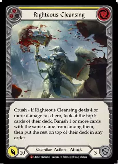 Righteous Cleansing YELLOW CRU027 - Crucible of War - Flesh and blood card