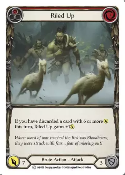 Riled Up RED 1HP028 - History Pack 1 - Flesh and blood card