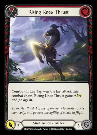 Rising Knee Thrust RED R-WTR104 - Welcome to Rathe - Unlimited Revised - Flesh and blood card