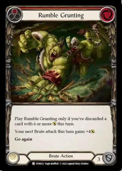 Rumble Grunting RED DYN022 - Dynasty - Flesh and blood card