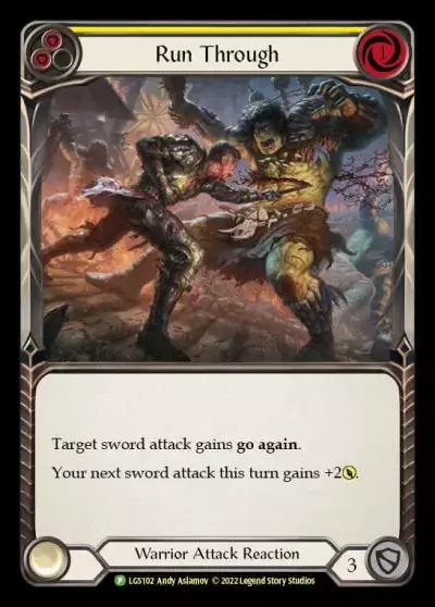 Run Through YELLOW LGS102-RF - Armory - Season 7 - Flesh and blood card