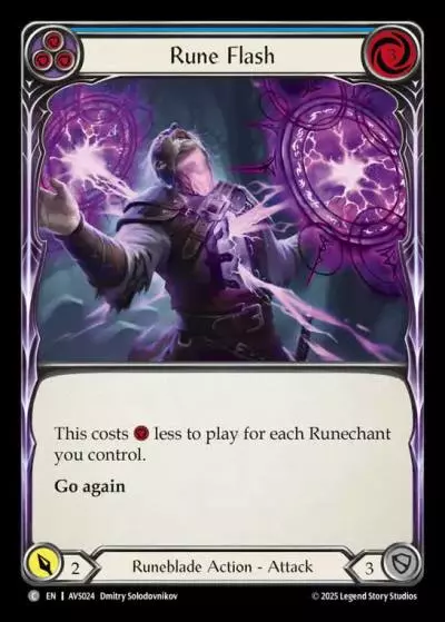 Rune Flash BLUE AVS024 - Armory Deck Legends - Viserai, Rune Blood - Flesh and blood card
