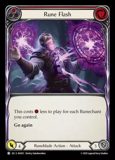 Rune Flash RED AVS011 - Armory Deck Legends - Viserai, Rune Blood - Flesh and blood card