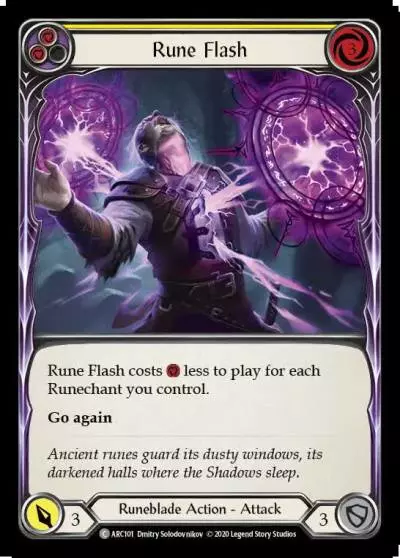 Rune Flash YELLOW U-ARC101 - Arcane Rising - Unlimited - Flesh and blood card