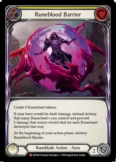 Runeblood Barrier YELLOW CRU144 - Crucible of War - Flesh and blood card