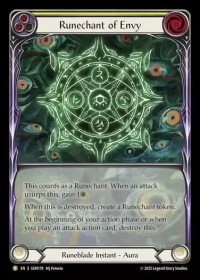 Runechant of Envy GEM178-RF - GEM - Pack 5 - Flesh and blood card