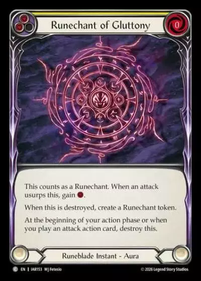 Runechant of Gluttony IAR153 - Usurp the Shadow Throne - Flesh and blood card