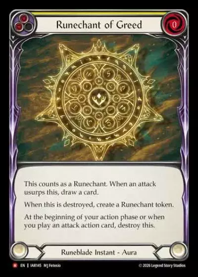 Runechant of Greed IAR145 - Usurp the Shadow Throne - Flesh and blood card