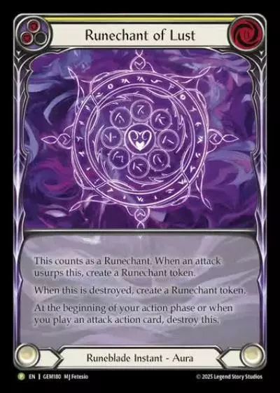 Runechant of Lust GEM180-RF - GEM - Pack 5 - Flesh and blood card