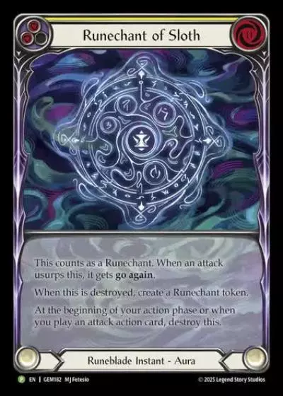 Runechant of Sloth GEM182-RF - GEM - Pack 5 - Flesh and blood card