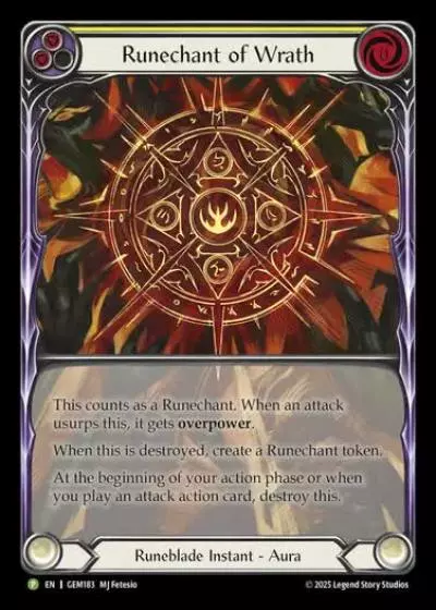 Runechant of Wrath GEM183-RF - GEM - Pack 5 - Flesh and blood card