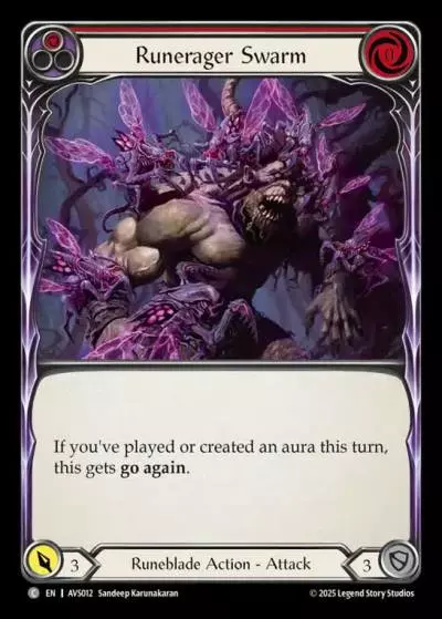 Runerager Swarm RED AVS012 - Armory Deck Legends - Viserai, Rune Blood - Flesh and blood card