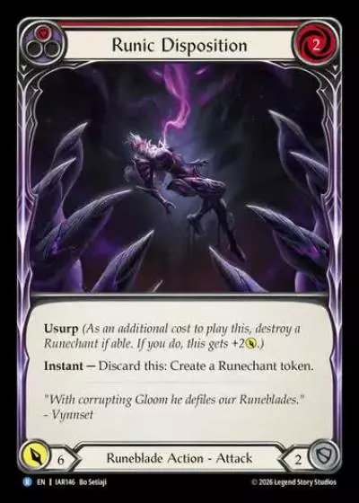 Runic Disposition IAR146 - Usurp the Shadow Throne - Flesh and blood card