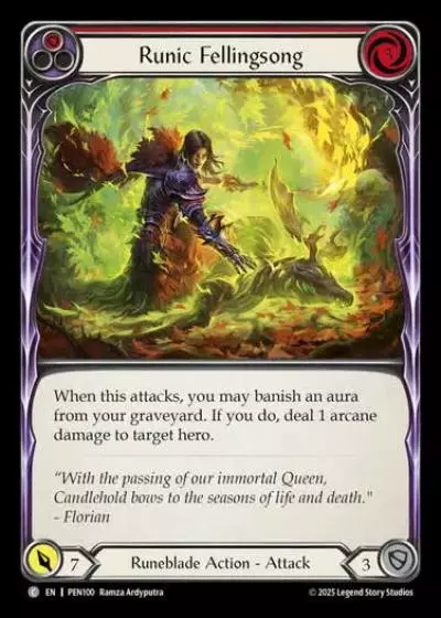 Runic Fellingsong PEN100 - Compendium of Rathe - Flesh and blood card
