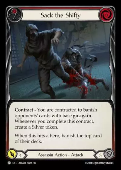 Sack the Shifty RED ARK012 - The Hunted Blitz Deck - Arakni - Flesh and blood card