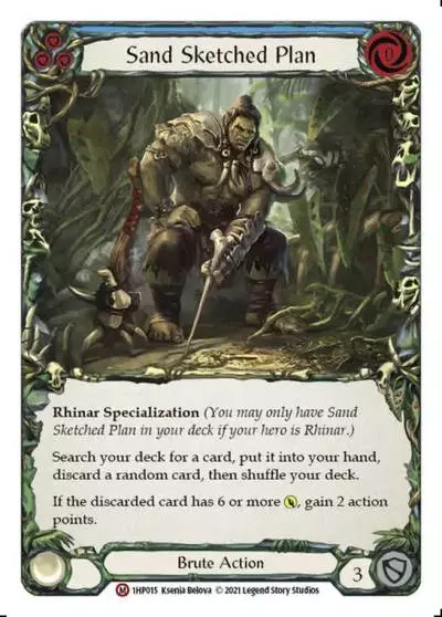 Sand Sketched Plan BLUE 1HP015 - History Pack 1 - Flesh and blood card