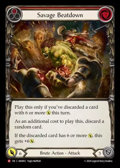Savage Beatdown RED AKO012 - Armory Deck - Kayo, Armed and Dangerous - Flesh and blood card