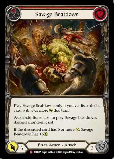 Savage Beatdown RED DYN007 - Dynasty - Flesh and blood card