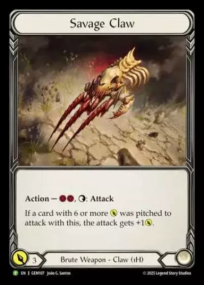 Savage Claw GEM107-CF - GEM - Pack 4 - Flesh and blood card