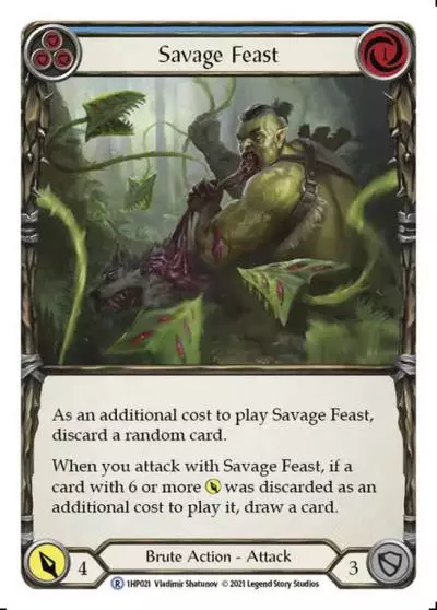 Savage Feast BLUE 1HP021 - History Pack 1 - Flesh and blood card