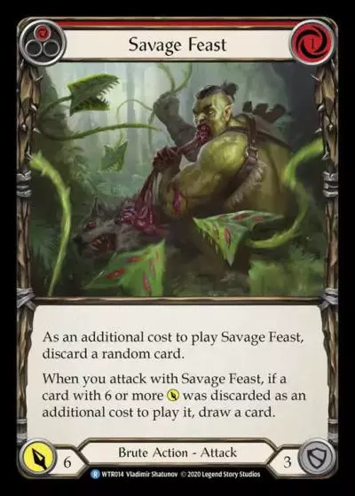Savage Feast RED R-WTR014 - Welcome to Rathe - Unlimited Revised - Flesh and blood card