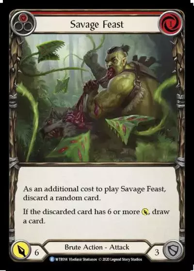 Savage Feast RED U-WTR014-RF - Welcome to Rathe - Unlimited - Flesh and blood card