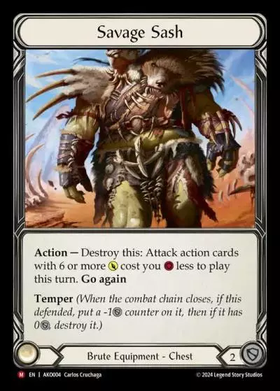 Savage Sash AKO004-RF - Armory Deck - Kayo, Armed and Dangerous - Flesh and blood card