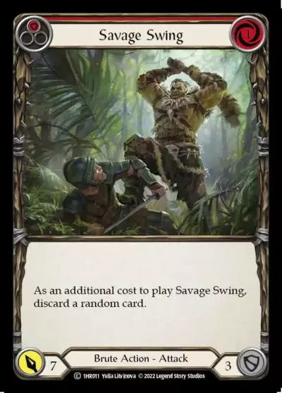 Savage Swing RED 1HR011 - Rhinar - Blitz Deck - Flesh and blood card