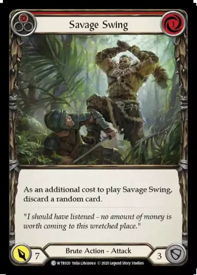 Savage Swing RED U-WTR020-RF - Welcome to Rathe - Unlimited - Flesh and blood card