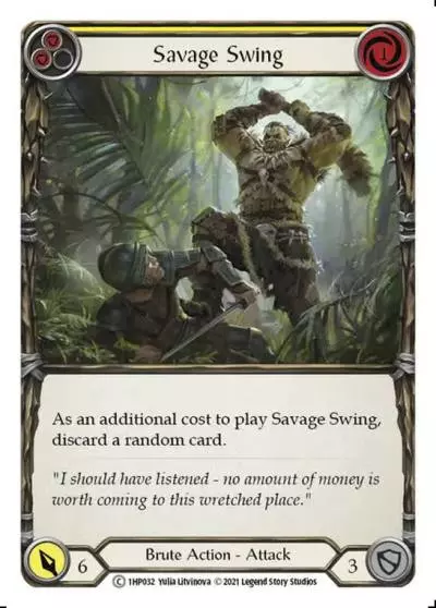 Savage Swing YELLOW 1HP032 - History Pack 1 - Flesh and blood card