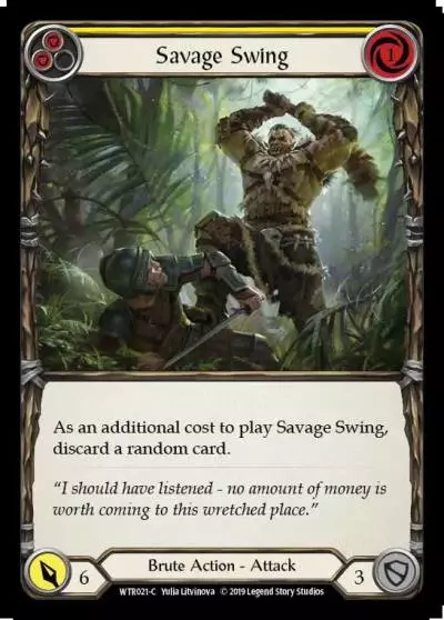 Savage Swing YELLOW WTR021 - Welcome to Rathe - Flesh and blood card