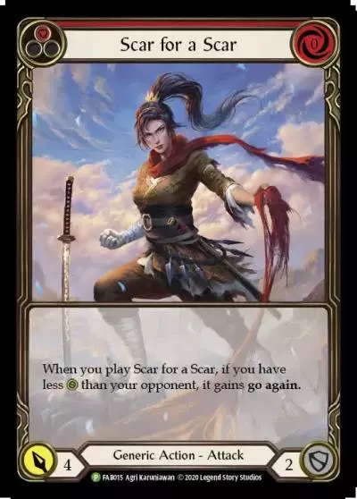 Scar for a Scar RED FAB015-RF - Marketing - Team Covenant - Flesh and blood card