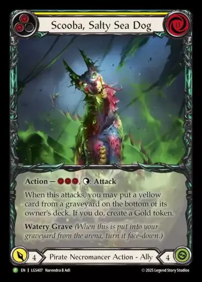 Scooba, Salty Sea Dog YELLOW LGS407-RF - World Premiere - High Seas - Flesh and blood card